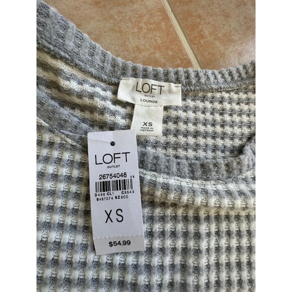 Loft outlet Lounge gray top‎ striped short sleeve t-shirt Women size XS New ! - Picture 5 of 8